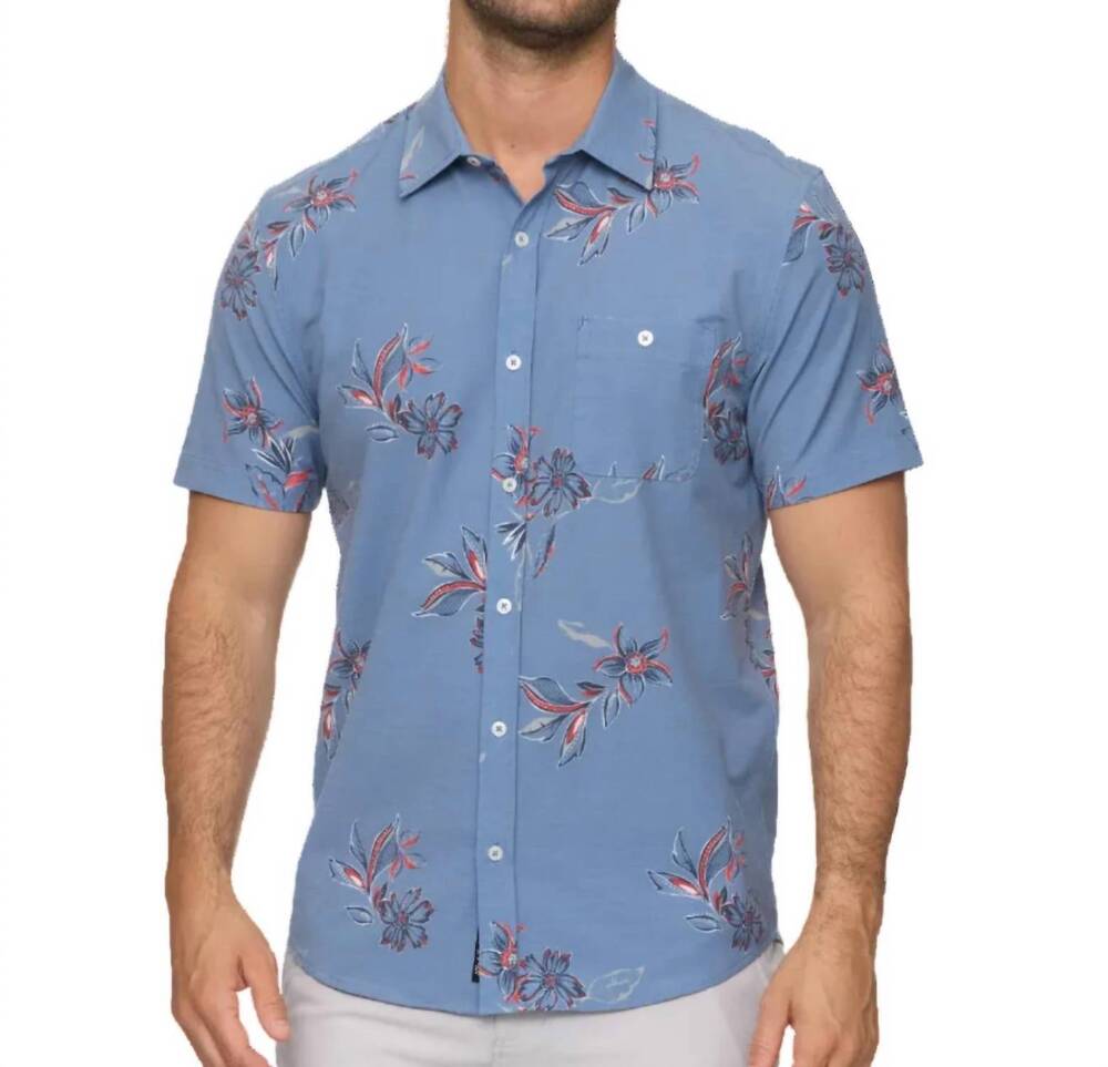 NEW FLAGS & ANTHEM men's ridgely short sleeve floral print outdoor performance s